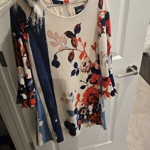 Maeve Red and Blue Floral Dress